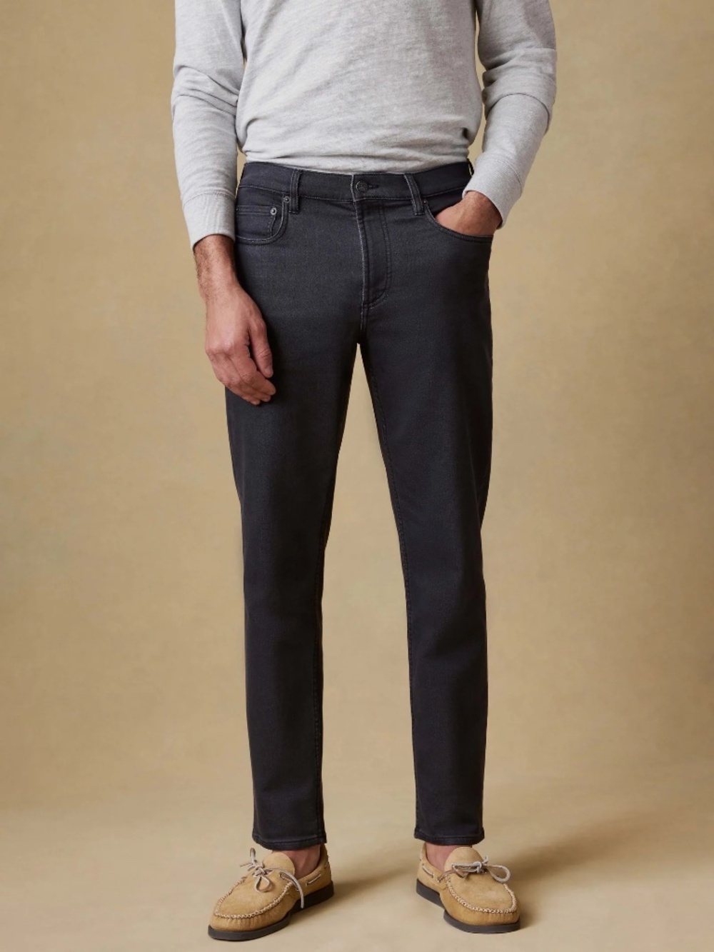 Faherty Stretch Terry 5-Pocket Pant Men's 33 x 32 Onyx Black
